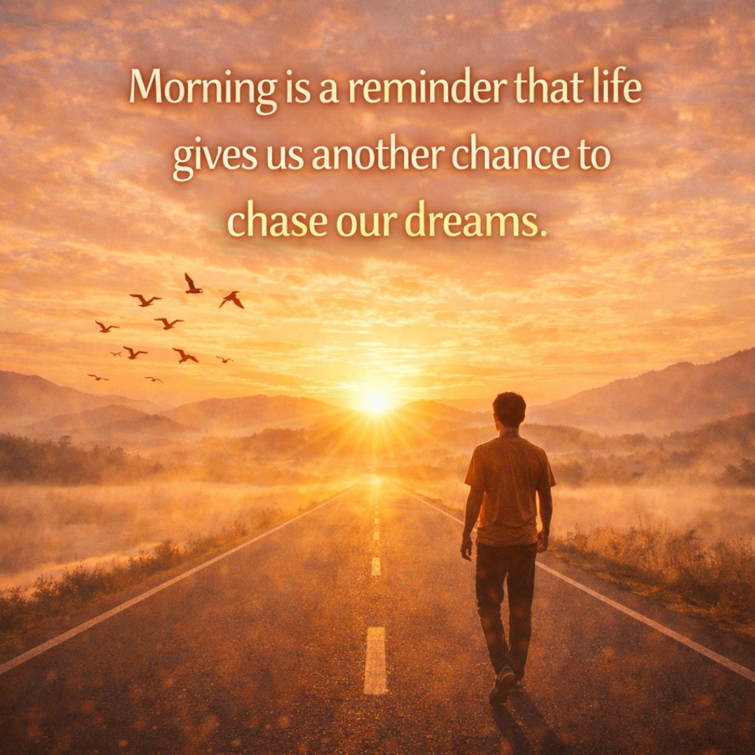 Morning is a reminder that life gives us another chance to chase our dreams.